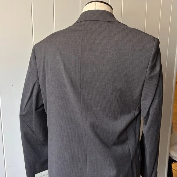 Perry Ellis Charcoal Stripe Wool Blend Blazer 36R